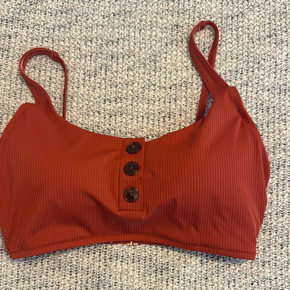 Brand new Rust Button-Front Bikini Top Shade & Shore - Picture 1 of 3